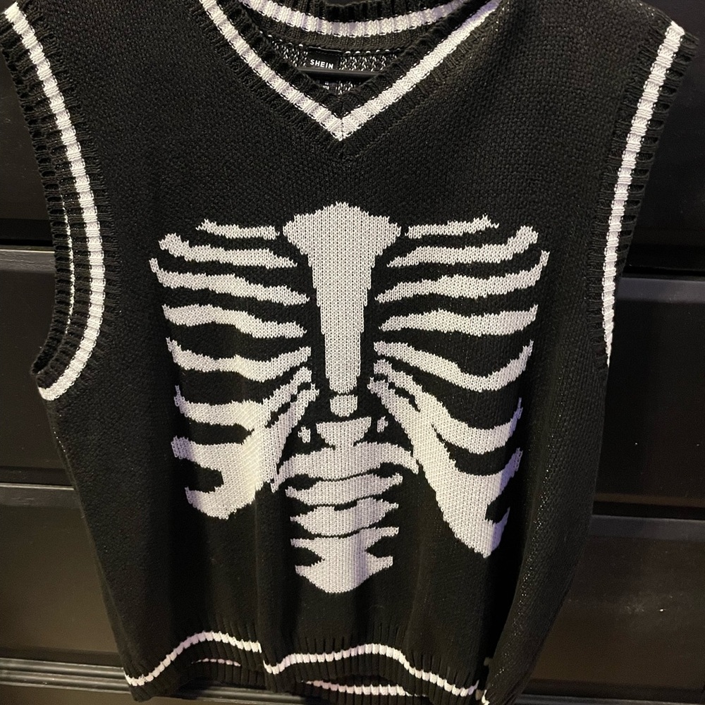 Skeleton vest sweater